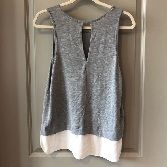 Like new! J. Crew gray and white mock-layered top - Picture 3 of 4
